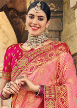 Load image into Gallery viewer, Shades Of Pink Zari Woven Banarasi Silk Saree with Embroidered Blouse
