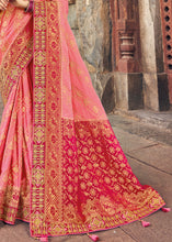 Load image into Gallery viewer, Shades Of Pink Zari Woven Banarasi Silk Saree with Embroidered Blouse