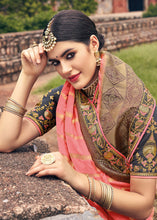 Load image into Gallery viewer, French Pink Zari Woven Banarasi Silk Saree with Embroidered Blouse