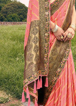 Load image into Gallery viewer, French Pink Zari Woven Banarasi Silk Saree with Embroidered Blouse