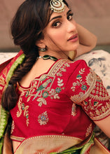 Load image into Gallery viewer, Forest Green Woven Banarasi Silk Saree with Embroidered Blouse