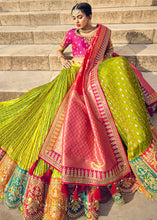 Load image into Gallery viewer, Pear Green Banarasi Silk Lehenga Choli with Heavy Embroidery Work