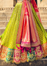 Load image into Gallery viewer, Pear Green Banarasi Silk Lehenga Choli with Heavy Embroidery Work