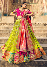 Load image into Gallery viewer, Pear Green Banarasi Silk Lehenga Choli with Heavy Embroidery Work