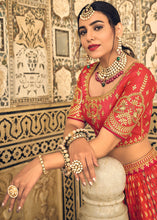 Load image into Gallery viewer, Sienna Orange Banarasi Silk Lehenga Choli with Heavy Embroidery Work