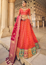 Load image into Gallery viewer, Sienna Orange Banarasi Silk Lehenga Choli with Heavy Embroidery Work