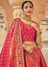 Load image into Gallery viewer, Shades Of Pink Banarasi Silk Lehenga Choli with Heavy Embroidery Work