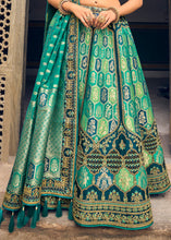 Load image into Gallery viewer, Shades Of Blue Banarasi Silk Lehenga Choli with Heavy Embroidery Work