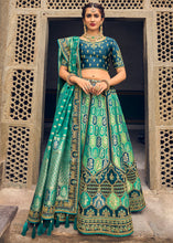 Load image into Gallery viewer, Shades Of Blue Banarasi Silk Lehenga Choli with Heavy Embroidery Work
