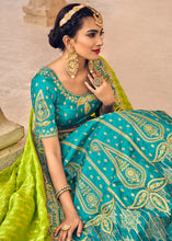 Load image into Gallery viewer, Cerulean Blue Banarasi Silk Lehenga Choli with Heavy Embroidery Work