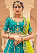 Load image into Gallery viewer, Cerulean Blue Banarasi Silk Lehenga Choli with Heavy Embroidery Work