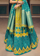 Load image into Gallery viewer, Yellow &amp; Blue Banarasi Silk Lehenga Choli with Heavy Embroidery Work