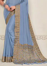 Load image into Gallery viewer, Powder Blue Woven Chinon Silk Saree