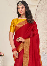 Load image into Gallery viewer, Bridal Red Woven Chinon Silk Saree