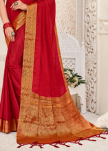 Load image into Gallery viewer, Bridal Red Woven Chinon Silk Saree