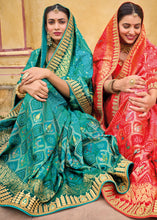 Load image into Gallery viewer, Cerulean Blue Dola Silk Saree with Beautiful Embroidery work: Wedding Edition