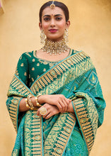 Load image into Gallery viewer, Cerulean Blue Dola Silk Saree with Beautiful Embroidery work: Wedding Edition