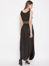 Load image into Gallery viewer, Crop top with cowl dhoti skirt