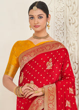 Load image into Gallery viewer, Candy Red Zari Woven Dola Silk Saree