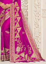 Carica l'immagine nel visualizzatore Galleria,Magenta Blue Zari Woven Dola Silk Saree