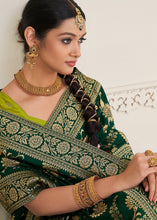 Load image into Gallery viewer, Sacramento Green Zari Woven Dola Silk Saree