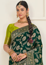 Load image into Gallery viewer, Sacramento Green Zari Woven Dola Silk Saree
