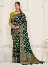 Load image into Gallery viewer, Sacramento Green Zari Woven Dola Silk Saree