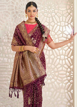 Load image into Gallery viewer, Boysenberry Purple Zari Woven Dola Silk Saree