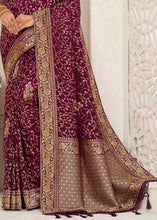 Load image into Gallery viewer, Boysenberry Purple Zari Woven Dola Silk Saree