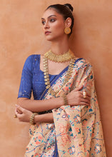 Load image into Gallery viewer, Beige Brown Patola Printed Tissue Silk Saree with Designer Blouse