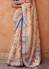Load image into Gallery viewer, Beige Brown Patola Printed Tissue Silk Saree with Designer Blouse