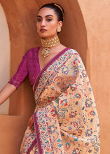 Load image into Gallery viewer, Tan Brown Patola Printed Tissue Silk Saree with Designer Blouse