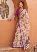 Load image into Gallery viewer, Tan Brown Patola Printed Tissue Silk Saree with Designer Blouse