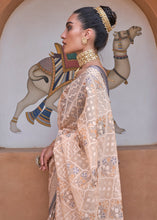 Load image into Gallery viewer, Light Peach Pink Patola Printed Tissue Silk Saree with Designer Blouse