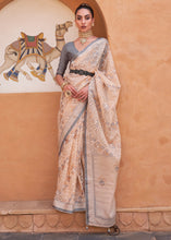 Load image into Gallery viewer, Light Peach Pink Patola Printed Tissue Silk Saree with Designer Blouse