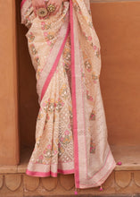 Load image into Gallery viewer, Pink &amp; Ivory White Patola Printed Tissue Silk Saree with Designer Blouse