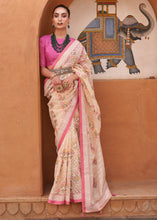 Load image into Gallery viewer, Pink &amp; Ivory White Patola Printed Tissue Silk Saree with Designer Blouse