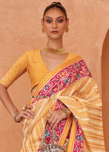 Load image into Gallery viewer, Shades Of Yellow Patola Printed Tissue Silk Saree with Designer Blouse