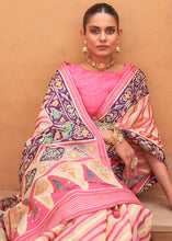 Load image into Gallery viewer, Pink &amp; Light Yellow Patola Printed Tissue Silk Saree with Designer Blouse