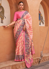 Load image into Gallery viewer, Pink &amp; Light Yellow Patola Printed Tissue Silk Saree with Designer Blouse
