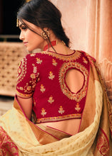 Load image into Gallery viewer, Cream White Woven Banarasi Silk Saree with Embroidered Blouse