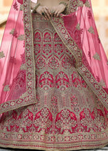 Cargar imagen en el visor de la galería, Cerise Pink Velvet Lehenga Choli Having Heavy Embroidery &amp; Hand work: Bridal Edition