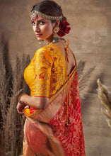 Cargar imagen en el visor de la galería, Cardinal Red Bandhani Print Soft Silk Designer Saree