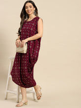 Load image into Gallery viewer, One side cowl asymettric dress with side