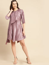 Load image into Gallery viewer, Flared asymmetric overlap dress