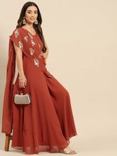 Laden Sie das Bild in den Galerie-Viewer, Long flare dress with dupatta drape