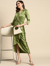 Load image into Gallery viewer, Shirt Dress with front Drape