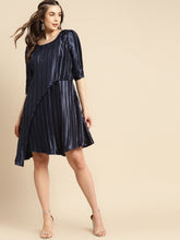 Load image into Gallery viewer, Flared asymmetric overlap dress