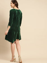 Load image into Gallery viewer, Flared asymmetric overlap dress
