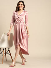 Carica l'immagine nel visualizzatore Galleria,Shirt Dress with front Drape